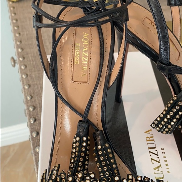 Aquazzura Wild crystal sandal 105 size 35 1/2 NWT - Picture 4 of 6